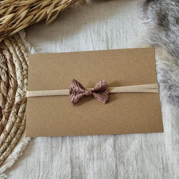 Haarband strik bruin/taupe